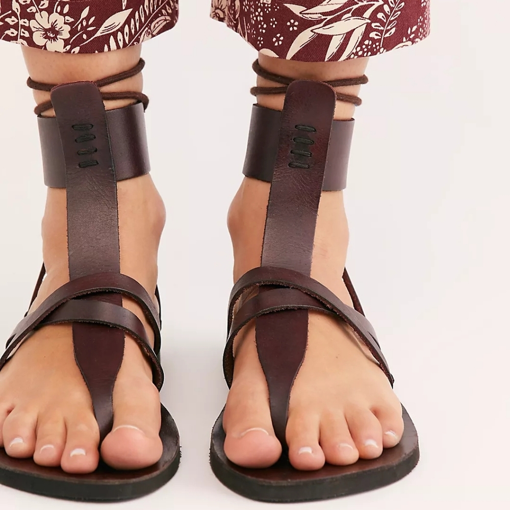 Free People Vacation Day Wrap Sandals Vegetable Dyed Leather Women's - Picture 3 of 6